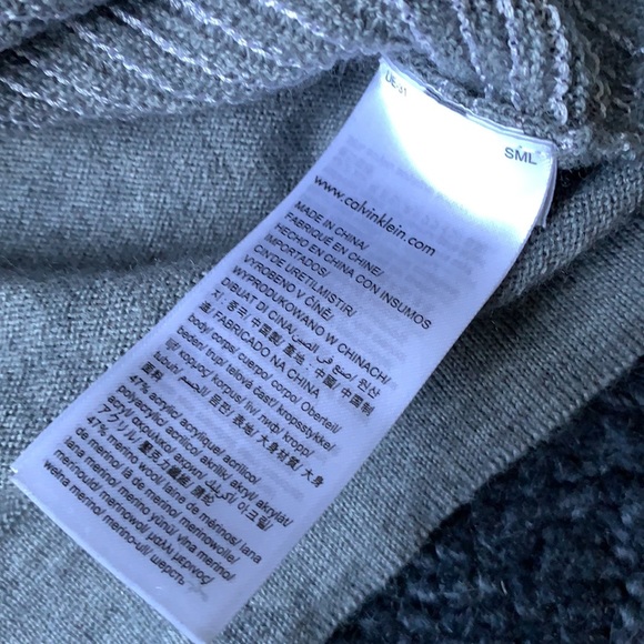 🩶CALVIN KLEIN Italian Yarn Grey Sweater - Picture 5 of 8
